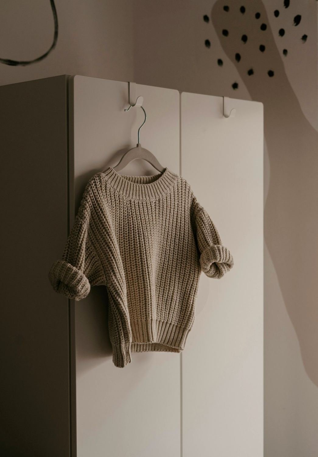 Oat-colored knit sweater